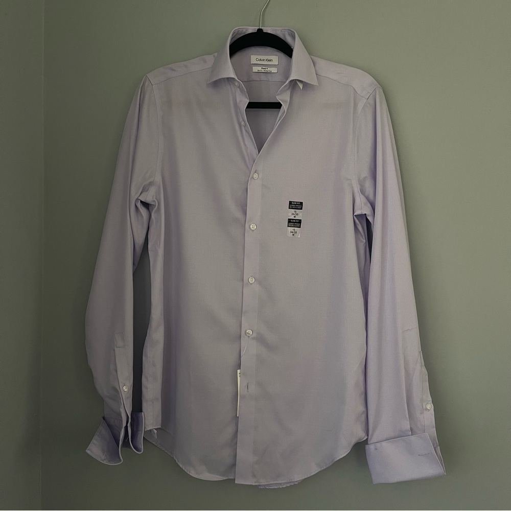 Calvin Klein Men’s Blue Button Down New Size 15 34/35 M